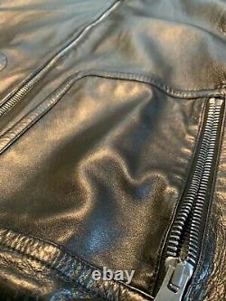 Gucci Leather Bomber Jacket Black Sz 56