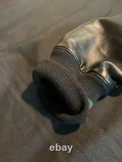 Gucci Leather Bomber Jacket Black Sz 56