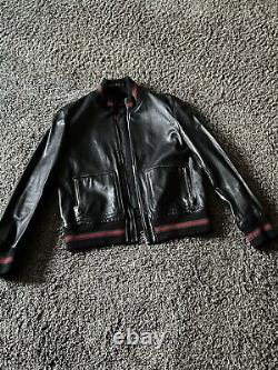 Gucci Leather Bomber Jacket Fits Size 60