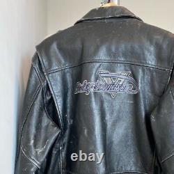 HARLEY DAVIDSON Biker Moto Leather Jacket Men's size L