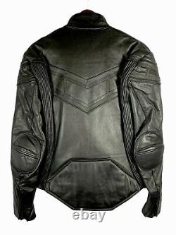 HARLEY DAVIDSON Black Motorcycle Jacket Thick Leather Snap in Lining Mens Sz 44R