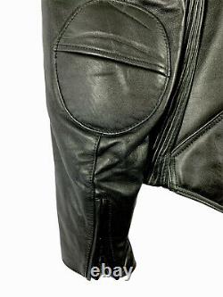 HARLEY DAVIDSON Black Motorcycle Jacket Thick Leather Snap in Lining Mens Sz 44R