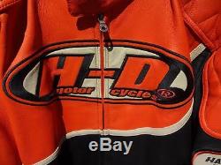 Harley Davidson Mens Speed Orange/black Racing Jacket Sz XL