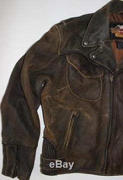 Harley Davidson Motorcycle Billings Distressed Brown Leather Jacket 3xl
