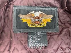 HARLEY DAVIDSON MOTOR CO. Genuine Leather Jacket Embroidered Mens M Medium