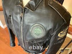 HARLEY DAVIDSON Men's LARGE Distressed Black Leather Jacket in Great Condition