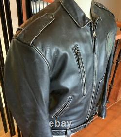 HARLEY DAVIDSON Men's LARGE Distressed Black Leather Jacket in Great Condition