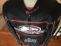 HARLEY DAVIDSON Men's LARGE Full Armor Screamin Eagle Leather Jacket