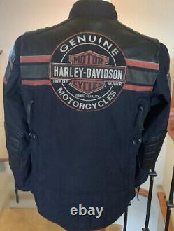 HARLEY DAVIDSON Men's LARGE Waterproof Riding Jacket with H-D Triple Vent System