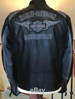 HARLEY DAVIDSON Men's L Classic Cruiser B&S Armored Leather Jacket With Liner