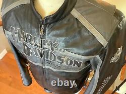 HARLEY DAVIDSON Men's MEDIUM Cruiser B&S Leather Racing Jacket With Liner
