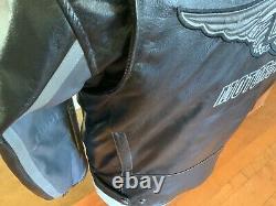 HARLEY DAVIDSON Men's MEDIUM Cruiser B&S Leather Racing Jacket With Liner