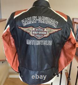 HARLEY DAVIDSON Men's Size LARGE B&S Cruiser Leather Racing Jacket