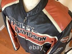 HARLEY DAVIDSON Men's Size LARGE B&S Cruiser Leather Racing Jacket