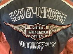 HARLEY DAVIDSON Men's Size LARGE B&S Cruiser Leather Racing Jacket