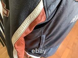 HARLEY DAVIDSON Men's Size LARGE B&S Cruiser Leather Racing Jacket