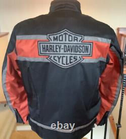 HARLEY DAVIDSON Men's Size LARGE Poly Vented Reflective Jacket WithZip-Out Liner