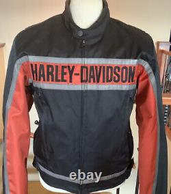 HARLEY DAVIDSON Men's Size LARGE Poly Vented Reflective Jacket WithZip-Out Liner