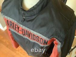 HARLEY DAVIDSON Men's Size LARGE Poly Vented Reflective Jacket WithZip-Out Liner