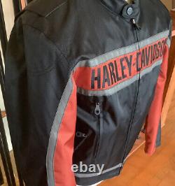 HARLEY DAVIDSON Men's Size LARGE Poly Vented Reflective Jacket WithZip-Out Liner