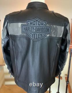 HARLEY DAVIDSON Men's Size LARGE Vented Camo Leather Jacket in Great Condition