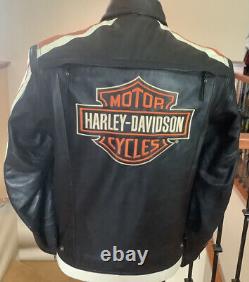 HARLEY DAVIDSON Men's Size LARGE Vented Leather Racing Jacket (No Liner)