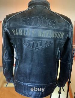 HARLEY DAVIDSON Men's Size XL Adjustable Vented Distressed Leather Jacket