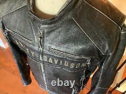 HARLEY DAVIDSON Men's Size XL Adjustable Vented Distressed Leather Jacket