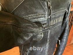 HARLEY DAVIDSON Men's Size XL Adjustable Vented Distressed Leather Jacket