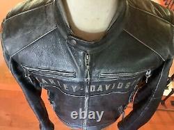HARLEY DAVIDSON Men's Size XL Adjustable Vented Distressed Leather Jacket