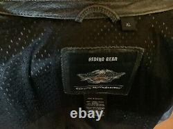 HARLEY DAVIDSON Men's Size XL Adjustable Vented Distressed Leather Jacket