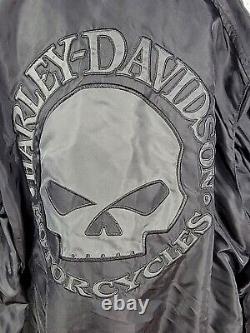 HARLEY DAVIDSON Men's Willie G Skull Nylon Riding Jacket Racing XL Black