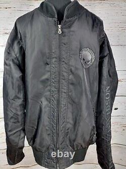 HARLEY DAVIDSON Men's Willie G Skull Nylon Riding Jacket Racing XL Black