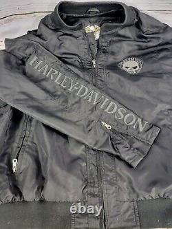 HARLEY DAVIDSON Men's Willie G Skull Nylon Riding Jacket Racing XL Black