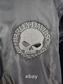 HARLEY DAVIDSON Men's Willie G Skull Nylon Riding Jacket Racing XL Black