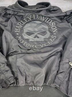 HARLEY DAVIDSON Men's Willie G Skull Nylon Riding Jacket Racing XL Black