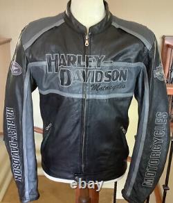 HARLEY DAVIDSON Men's XL Cruiser B&S Leather Racing Jacket (no zip-out liner)