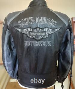 HARLEY DAVIDSON Men's XL Cruiser B&S Leather Racing Jacket (no zip-out liner)