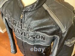 HARLEY DAVIDSON Men's XL Cruiser B&S Leather Racing Jacket (no zip-out liner)