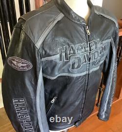 HARLEY DAVIDSON Men's XL Cruiser B&S Leather Racing Jacket (no zip-out liner)