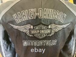 HARLEY DAVIDSON Men's XL Cruiser B&S Leather Racing Jacket (no zip-out liner)