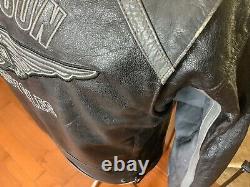 HARLEY DAVIDSON Men's XL Cruiser B&S Leather Racing Jacket (no zip-out liner)