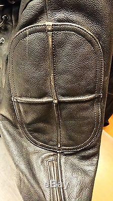 HARLEY DAVIDSON Mens Convertible Black Leather Motorcycle Rider Vest Jacket XXL