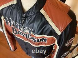 HARLEY DAVIDSON Mens LARGE Classic Cruiser B & S Leather Jacket With Zip-Out Liner