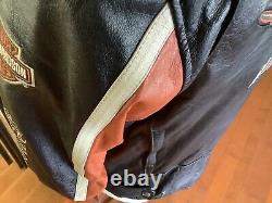 HARLEY DAVIDSON Mens LARGE Classic Cruiser B & S Leather Jacket With Zip-Out Liner