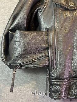 HARLEY DAVIDSON NEVADA STYLE Men's Black Leather Jacket REMOVABLE LINER/ VENTS