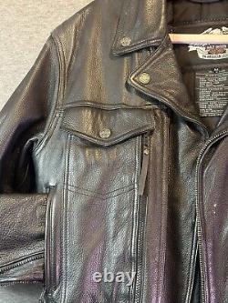 HARLEY DAVIDSON NEVADA STYLE Men's Black Leather Jacket REMOVABLE LINER/ VENTS