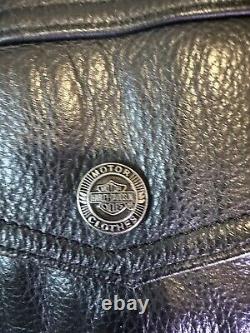 HARLEY DAVIDSON NEVADA STYLE Men's Black Leather Jacket REMOVABLE LINER/ VENTS