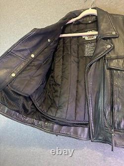 HARLEY DAVIDSON NEVADA STYLE Men's Black Leather Jacket REMOVABLE LINER/ VENTS