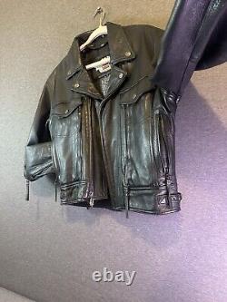 HARLEY DAVIDSON NEVADA STYLE Men's Black Leather Jacket REMOVABLE LINER/ VENTS